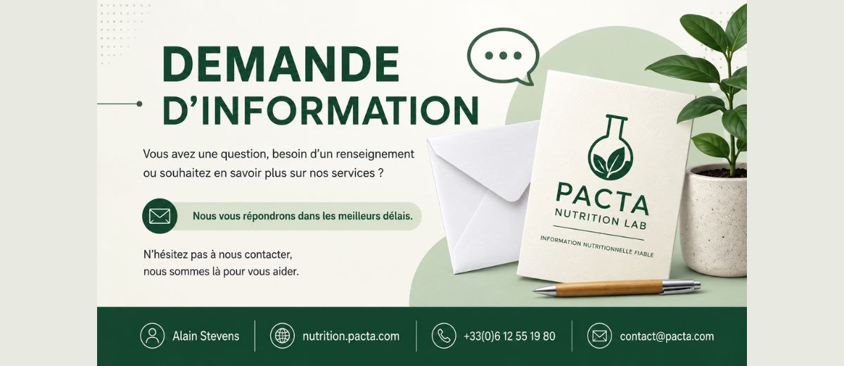 Demande d'information | Pacta Nutrition Lab